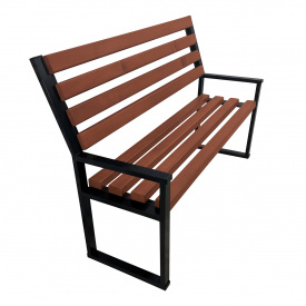 Скамейка Tobi Sho Лофт с цельными опорами для дачи, парка, сада 1 м цвет макасар