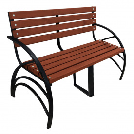 Лавка Tobi Sho Ельф з підлокітниками для дачі, парку, саду посилена 2,6 м колір черешня