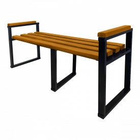 Скамейка Tobi Sho кованая Лофт без спинки с подлокотниками для дачи, парка, сада усиленная 2,6 м цвет дуб