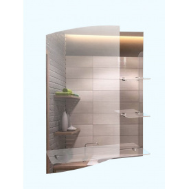 Дзеркало навісне Tobi Sho FG-43 фігурне з тонованим декором і полицями 500х700х120