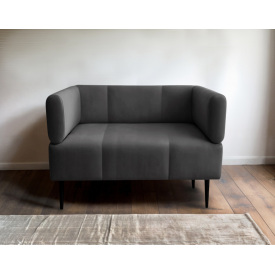 Крісло з підлокітниками Tobi Sho Бенно-1 офісне з конусною ногою 1000х720х750 велюр Emilia 95 DARK GREY