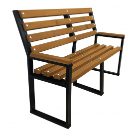 Лавка Tobi Sho Лофт з дерев`яними накладками на підлокітниках посилена 2,6 м колір дуб