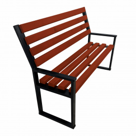 Скамейка Tobi Sho Лофт с цельными опорами для дачи, парка, сада 1,5 м цвет махагоний