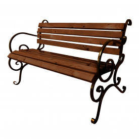 Скамейка садовая кованая Tobi Sho с подлокотниками 150 см цвет каштан