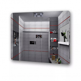 Зеркало настенное с закругленными углами Экватор с LED подсветкой DR-34 900х700х30