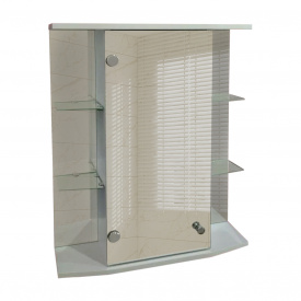 Зеркальный навесной шкаф с открытыми боковыми полками для ванной комнаты Tobi Sho ТB9-55 550х700х175 мм