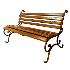 Скамейка садовая кованая Tobi Sho без подлокотников 170 см цвет дуб