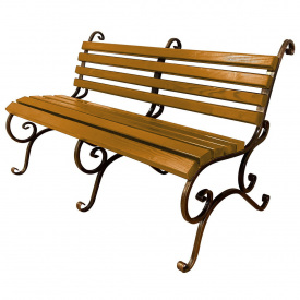 Лавка садова кована Tobi Sho без підлокітників посилена 260 см колір дуб