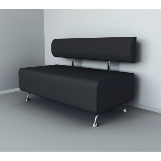Диван офисный Tobi Sho Доран без подлокотников 1500x540x750, кожзам Антрацит 2243