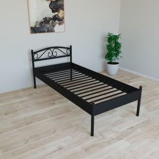 Ліжко односпальне металеве Tobi Sho CAROLA-1 200Х90 Чорне