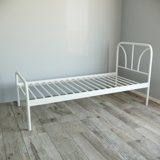 Ліжко Tobi Sho RELAX-1 односпальне металеве для дачі, готелів 190X90 Білий