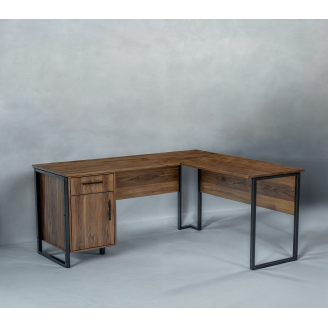 Стол угловой офисный Tobi Sho LOFT Volcano СУЛВ/4-1 с тумбой столешница 18 мм, 1600х1400х750 Фаервуд