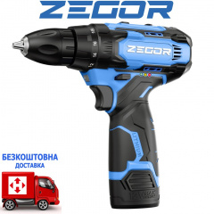 Шуруповерт аккумуляторный ZEGOR CDA-12 (2 *(12В, 2 А/ч)) в коробке (Серия ADVANCED) Балаклея