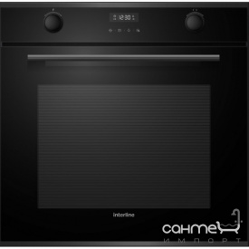 Встраиваемый электрический духовой шкаф Interline OEG 733 ETD BB черный/нержавеющая сталь