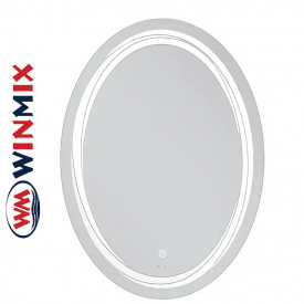 Дзеркало для ванної кімнати Winmix PREMIUM WAVE MV04-60x80 (з LED-підсвічуванням, годинник, антизапотівання)