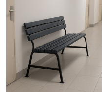 Лавка пластикова Tobi Sho Комфорт Класік для дачі, саду, парку, 1504х822х707 мм Графітово-чорна