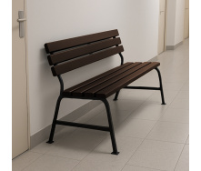 Лавка пластикова Tobi Sho Комфорт Класік для дачі, саду, парку, 1504х822х707 мм Коричнево-чорна