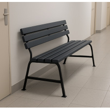 Лавка пластикова Tobi Sho Комфорт Класік для дачі, саду, парку, 1504х822х707 мм Графітово-чорна