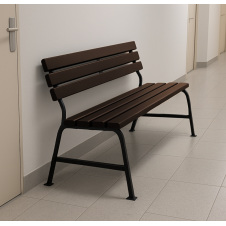 Лавка пластикова Tobi Sho Комфорт Класік для дачі, саду, парку, 1504х822х707 мм Коричнево-чорна