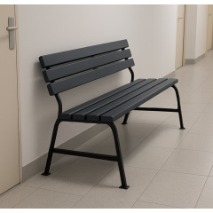 Лавка пластикова Tobi Sho Комфорт Класік для дачі, саду, парку, 1504х822х707 мм Графітово-чорна Рівне