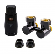 Комплект термостатичний Schlosser Exclusive GZ 3/4 x M 22х1,5 кутовий, 2 ніпеля, термоголовка Mini (601000044.RAL90051)