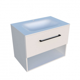 Шафа нижня Fancy Marble MILL 700 без умивальника, біла глянцева