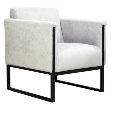 Офісний диван одинарний з підлокітниками Аміго Richman модуль у тканині сірий на металокаркасі чорного кольору