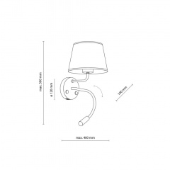 Бра TK Lighting Maja 40x19 см Чорний (TK10203) Кам'янське