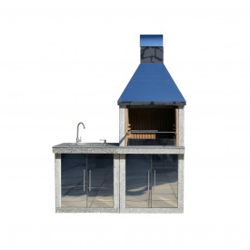 Камин-барбекю «Гарден Шеф» с фасадами комплект S Мрамор кремовый