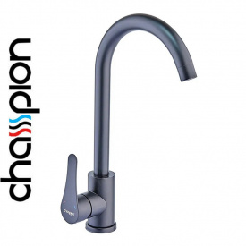 Змішувач для кухні чорний гусак Champion EZA-011-01 BLACK, з нержавіючої сталі