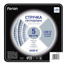 Led лента светодиодная Feron LS612 9.6 Вт/м 12 В 6500K 5 м Белый (2692706889)