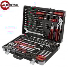 Набор инструментов профессиональный INTERTOOL ( 1/4 " и 1/2" 145 ед., Cr-V) (ET-7145)