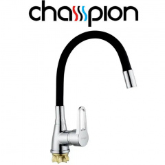 Смеситель для кухни рефлекторный черный гусак на гайке Champion NUT SOP-014-045 REFLECTOR BLACK Каменец-Подольский