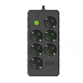 Мережевий подовжувач UA Power F17U 3USB 6 розеток 6 м Чорний (2680049335)
