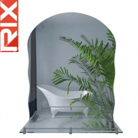 Дзеркало настінне Rix MIRRA MRZ02-45x60x10, з дугоподібним верхом і фігурними боками