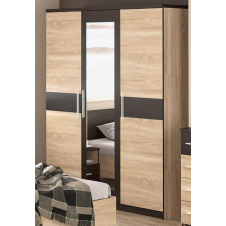Шафа 156 см з дзеркалом розпашний 3Д Вероніка Меблі-Сервіс дсп дуб-самоа+венге Горіх світлий