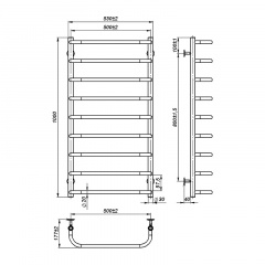 Полотенцесушитель OnlyHeat Elaro 9 100x50 см Хром (67977) Южноукраинск