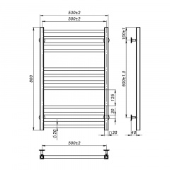 Полотенцесушитель OnlyHeat Ember 12 80x50 см Хром (67995) Луцк