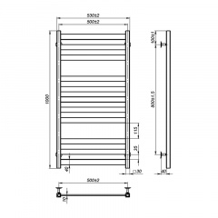 Полотенцесушитель OnlyHeat Solis 11 100x50 см Хром (68004) Кропива