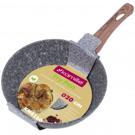Сковородка 20см с антипригарным покрытием ptfe из алюминия для индукции и газа KL226128 Kamille