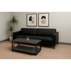 Столик журнальный Tobi Sho ЛофтВуд/G1 с ясеня для гостинной, офиса, приемной, терассы Графит, 500х1200х600 мм Калуш