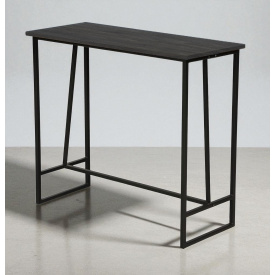 Стол обеденный с ДСП Tobi Sho Шарм/Т17 для бара, кафе, терассы Угольный камень, столешница 36 мм 750х1140х470 мм