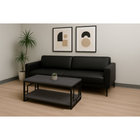 Журнальний столик Tobi Sho ЛофтВуд/G1 з ясена для вітальні, офісу, приймальні, тераси Графіт, 500х1200х600 мм