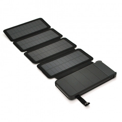 Повербанк Powerbank Voltronic 12000 mAh Solar, (5V/200mA), 2xUSB, 5V/1A/2.1A, USB, microUSB, Black, Corton BOX (С солнечной батареей) Славута