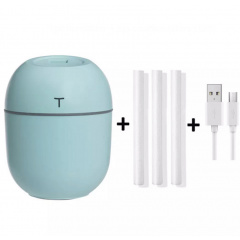 Ультразвуковой мини-увлажнитель воздуха OEM HUMIDIFIER с диффузором USB 10х7х5 см 220 мл Бирюзовый (HT0003) Королево