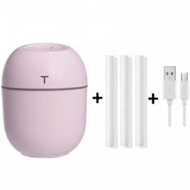 Ультразвуковой мини-увлажнитель воздуха OEM HUMIDIFIER с диффузором USB 10х7х5 см 220 мл Розовый (HT0002)
