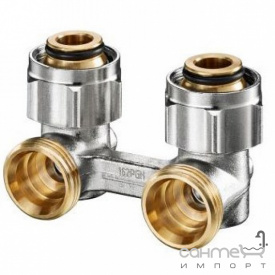 Угловой узел присоединения для двухтрубных систем отопления Oventrop Multiflex F (ZB) G3\4 ЗГхG3\4 ЗР 1015814