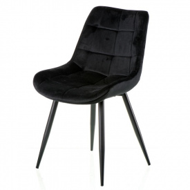 Стілець м'який Дамаск чорний на ніжках