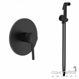 Гигиенический душ с смесителем скрытого монтажа Volle Cruze SET20240414 de la noche матовый черный