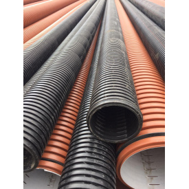 Гофрована дренажна (перфорована) труба ПП SN8 200 6м градус перфорації 220-360